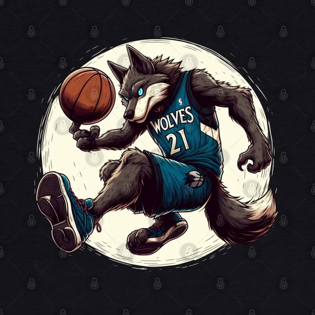 Minnesota Timberwolves 21 Wolf Number by DarkWave